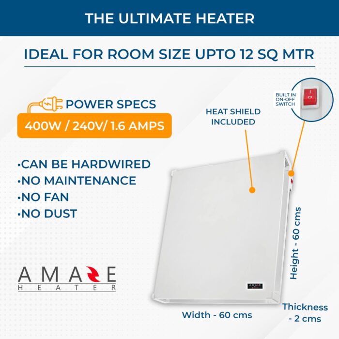 Amaze 400 watt heater with heat guard